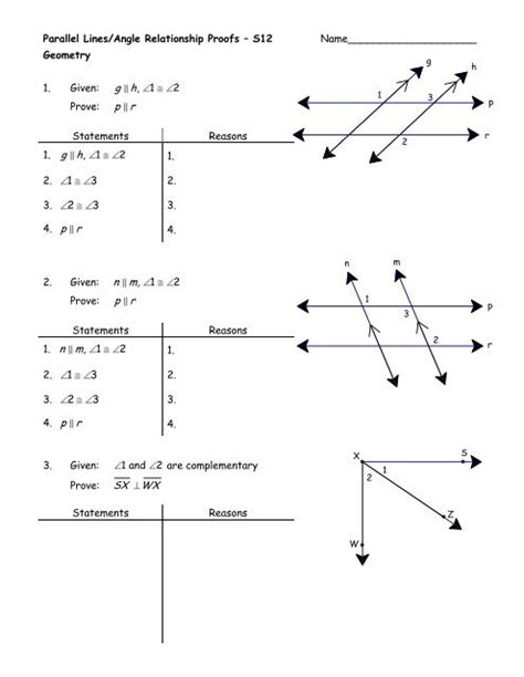 Free Proofs With Parallel Lines Worksheet Download Free Proofs With Parallel Lines Worksheet