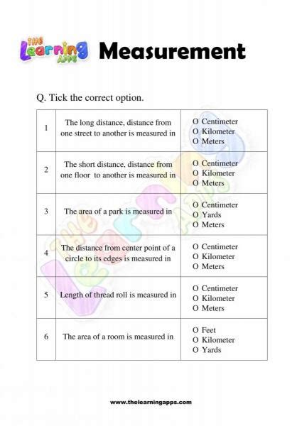 Free Measurement Worksheet For Grade 3 The Learning Apps