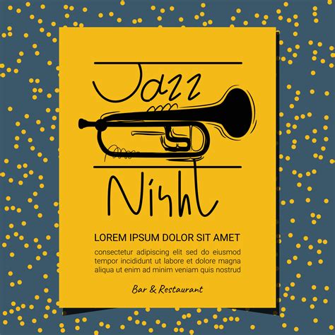 Jazz night hand drawn text typo lettering typography trumpet instrument ...