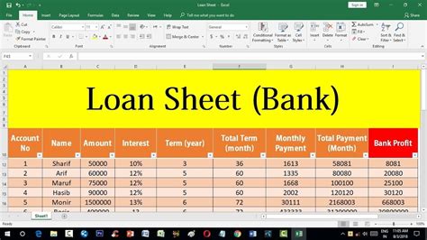 Loan Comparison Excel Worksheet