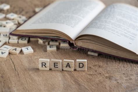 The Word Read Written With Cube Letters On Wood Background Stock Image