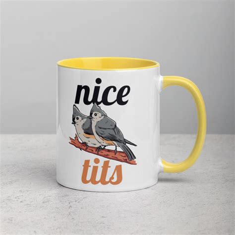 Tufted Titmouse Nice Tits Bird Watching Funny Gift Mug With Etsy