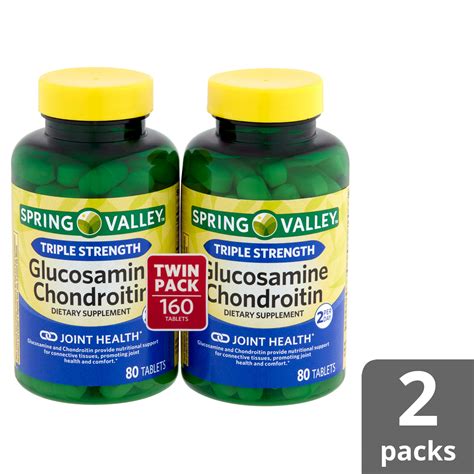 Spring Valley Triple Strength Glucosamine Chondroitin Dietary Supplement Twin Pack 80 Count 2