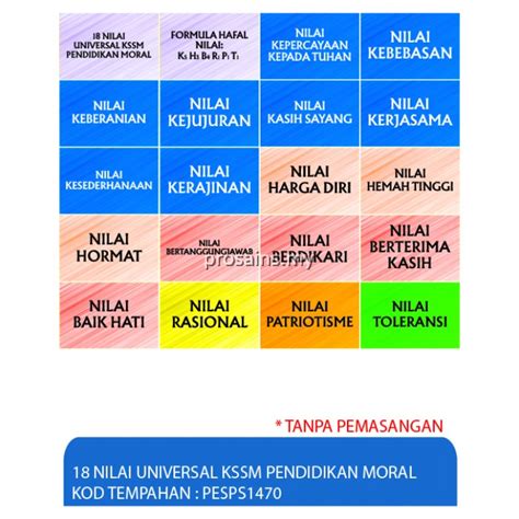 18 Nilai Universal Pendidikan Moral Kssm Dskp Kssm Pendidikan Moral