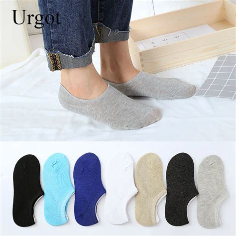 Urgot Pairs Men S Invisible Socks Sweat Absorbent Solid Men S Socks