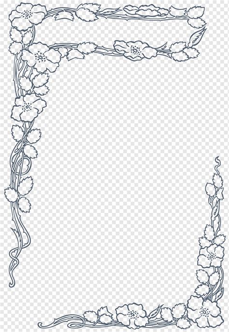 Art Nouveau Line Art Aesthetics Others Border White Rectangle Png