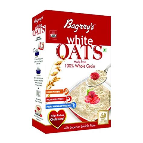 Bagrrys White Oats 500gm Box Natural Whole Grain High Soluble