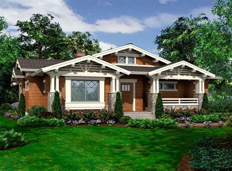 Plan 23264jd Vaulted One Story Bungalow Craftsman House Plans Craftsman Style House Plans