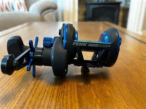 Penn 525 Mag 4 Multiplier Fishing Reel Blue With Penn Case And Thumb