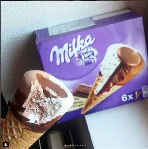 Milka Ice Cream Cone France Chocolate Topping Chocolate Ice Cream