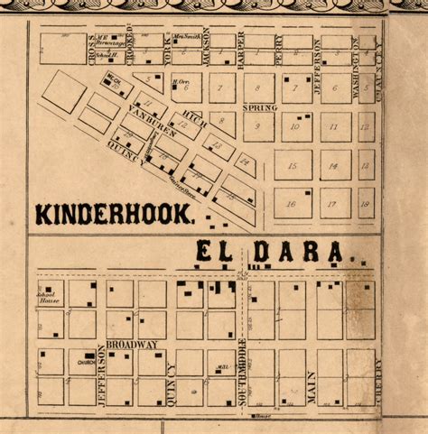 Kinderhook El Dara Villages Pike Co Illinois Old Town Map