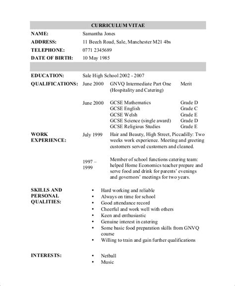 Free 14 Sample High School Cv Templates In Word Pdf