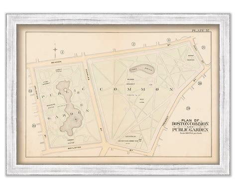 BOSTON 1895 Map, The Common and Public Garden, Plate 32