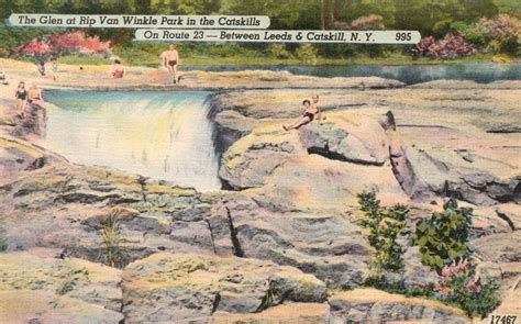 Vintage Postcard Rip Van Winkle Park Historic Mohican Trail Catskill