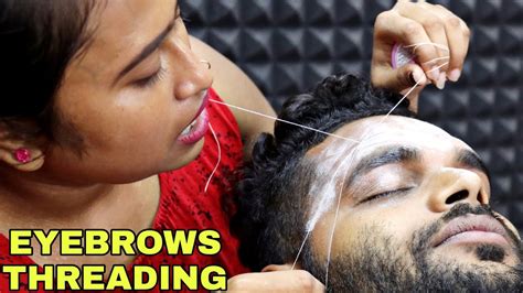 Asmr Eyebrows Threading By Barber Girl Pakhi Indian Female Barber