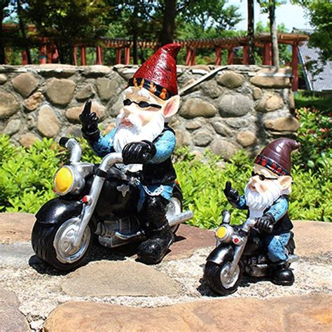 Middle Finger Motorcycle Old Man Statue Home Decor Desktop Etsy