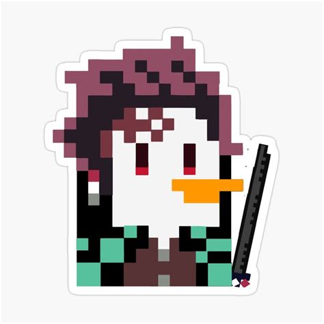 Tanjiro pingu pixel art Sticker by Dragoste Art in 2022 | Sticker art ...