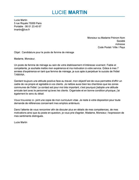 Lettre de motivation ménage camping laboite cv fr