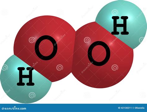 Molekülstruktur Des Wasserstoffperoxids H2O2 Lokalisiert Auf Weiß