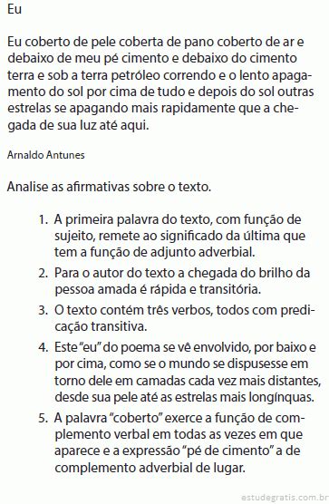 Leia O Texto Assinale A Alternativa Que Indica Todas As