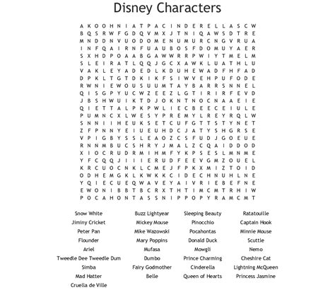 Mickey Mouse Word Search Printable Word Search Printable