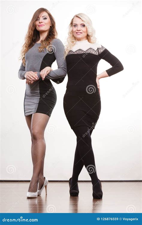 Elegant Mother And Daughter Posing Stock Image Image Of Mature Heels 126876559