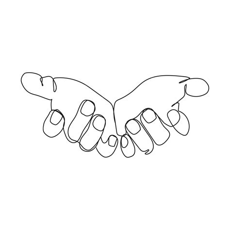 Premium Vector Open Palms Continuous Line Drawinghuman Hands