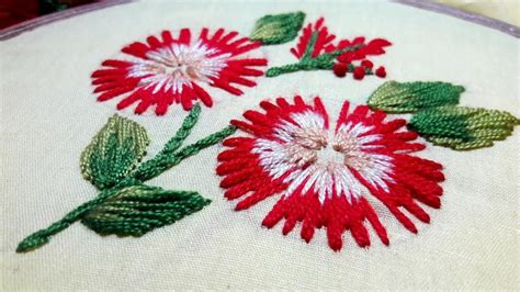 Hand Embroidery Flower Design Video Tutorial By Nakshi Katha Youtube