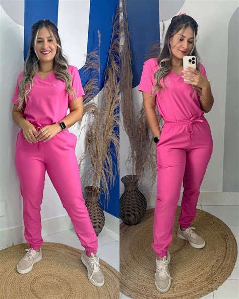 Conjunto Scrub Jogger Pink Linia Scrubs