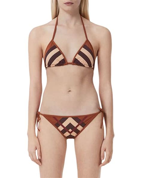 Burberry Cobb Check Triangle Two Piece Bikini Set Neiman Marcus