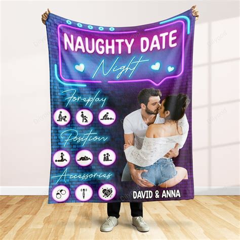 Naughty Date Night Funny Custom Couple Photo Blanket T For Couple Dilypod