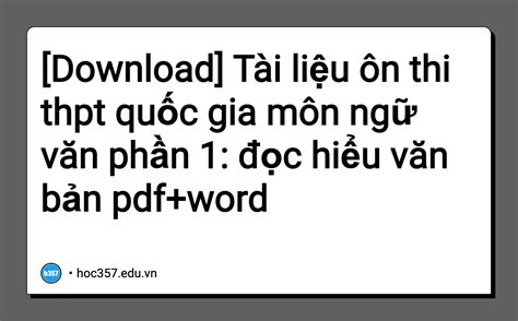 Hình minh họa Tài liệu ôn thi thpt quốc gia môn ngữ văn phần 1 đọc