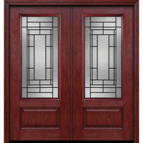 Eswda X Exterior Cherry Lite Panel Double Entry Door Pembrook