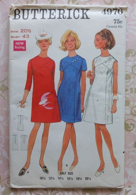 Vintage Dress Sewing Pattern UNCUT Size 20 5 Butterick 4970