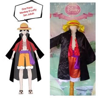 Jual Monkey D Luffy Kostum Anime One Piece Anak Set Jubah Shopee