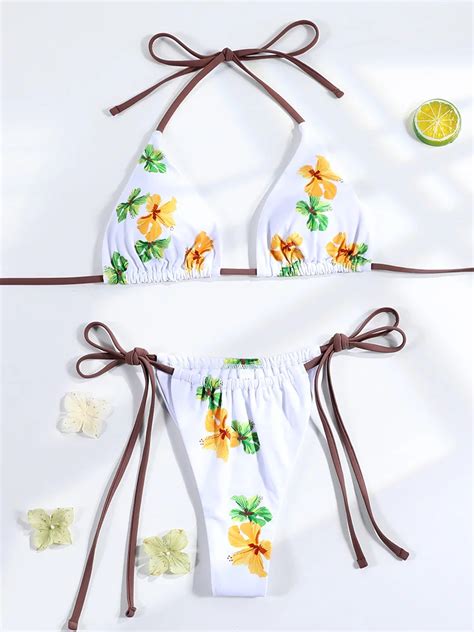 Miyouj 2024 Bikinis Low Waist Swimsuit Printed Swimwear Women Two Piece