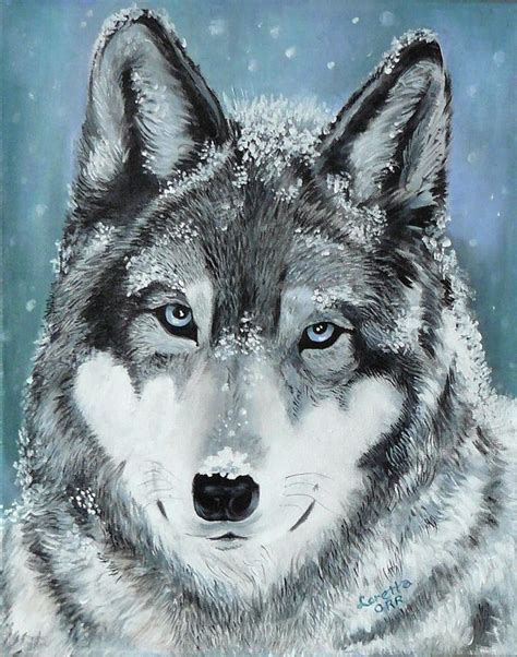 Grey Wolf Painting