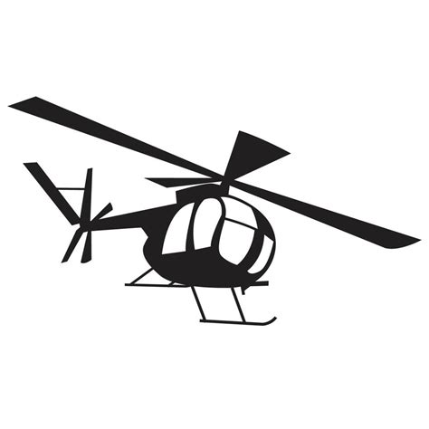 OH6 light observation helicopter silhouette vector design 7607636 ...