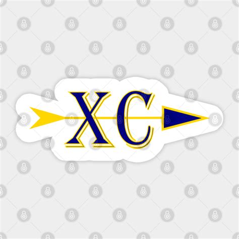 Cross Country Logo Xc With And Arrow In Blue And Gold Colors Cross