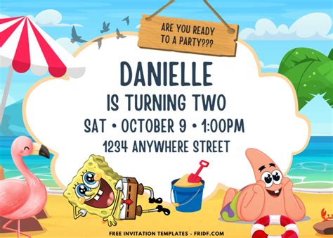 Free Canva Template Bikini Bottom Spongebob Birthday Party Kits