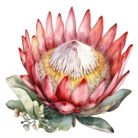 Premium Photo Watercolor Flower Protea