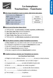 Exercice Homonymes Homophones 5eme Primaire