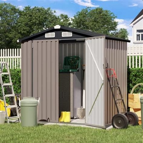 Amazon JYQAQA 6x4 FT Outdoor Garden Storage Shed Waterproof Metal