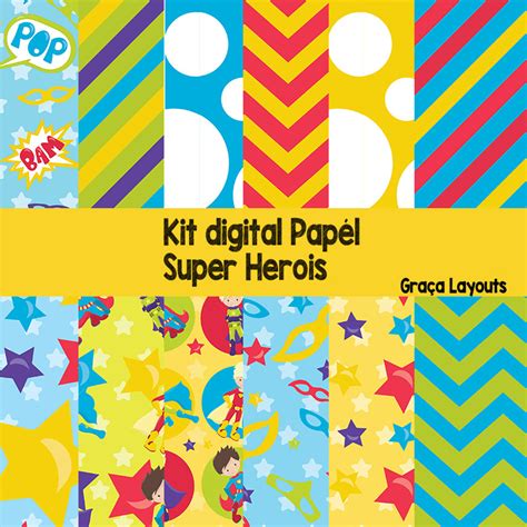 Kit Digital Papel Super Herois Gratis