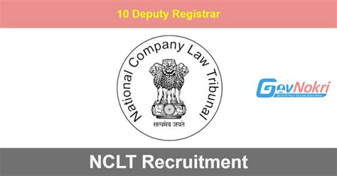 Nclt Hiring Notification For Post Of Deputy Registrar