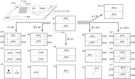 Schematic representation of magnetic domain structure under ...