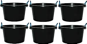 Set Of Heavy Duty Litre Black Bucket With Rope Handle Strong