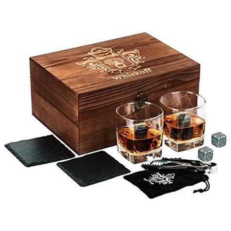 Square Whiskey Glass Set De 2 Bourbon Whiskey Stones Gift Box Inclui