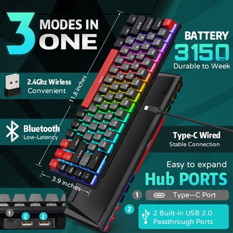 Mua Rk Royal Kludge Rk G Wireless Mechanical Keyboard Bluetooth G Wired Hot