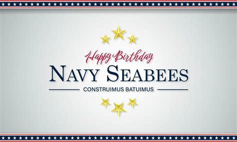 Happy Birthday Us Navy Seabees March 05 Background Vector Illustration